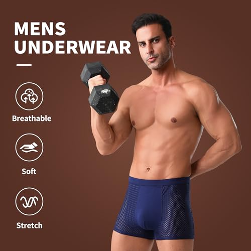 5 Pack Upgrade Bamboo Boxer Briefs- Breathable Mens Soft Comfortable Underwear2