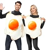 Arankhiger Adult Fried Egg Costume Women Men Halloween Breakfast Egg Outfits No Frying Pan