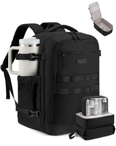 LOVEVOOK 40L Travel Backpack for Women & Men, TSA Approved Carry On Backpack with 3 Packing Cubes,...