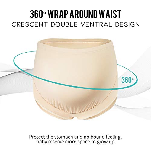Mama Cotton Women's Over The Bump Maternity Panties High Waist Full Coverage Pregnancy Underwear (Multicolor D 5 Pack, Size-Xxl) #TOP5