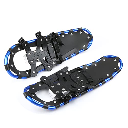 Lixada Aluminum Snow Shoes with Adjustable Poles, Comfortable Fit with Adjustable Straps for Men and Women for Hiking and Snow Activities (27inch)