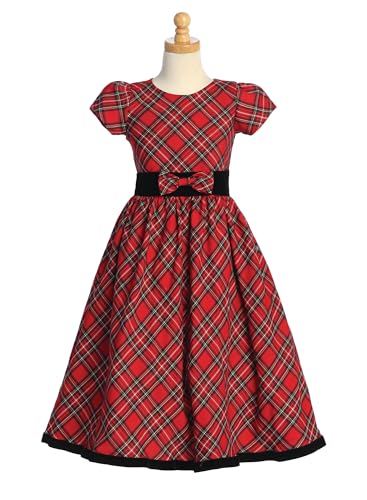 Made in USA Toddler Christmas Dresses for Girls, Red Plaid Dress for Baby Girl, Holiday Outfit, Vestidos Niñas3