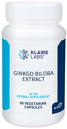 Klaire Labs Ginkgo Biloba - Hypoallergenic Standardized 80mg Ginkgo Leaf Extract to Support Cognitive Function, Focus & Retention, Botanical Formula (90 Capsules)