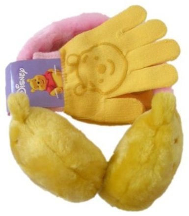 Disney Winnie The Pooh Winter Wear Earmuff & Glove Set (pink)