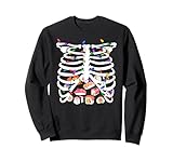 halloween costume christmas bones rib cage, skeleton sushi felpa