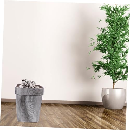 Caneca de basura rectangular sin tapa de plástico gris miniatura 4