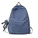 SUYGGCK Sac à Dos Fashion Canvas Femmes Sacs D'Étudiants Sacs D'Étudiants pour Adolescentes Quality Couleur Solide Femelle Sac À Dos De Voyage De Voyage De Voyage-Blue,31Cm X13Cm X42Cm