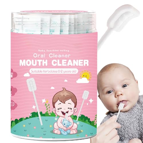 舌スクレーパー - 舌バースクレーパー、舌クリーナー、舌ガーゼクリーナー、30PCSオーラルガーゼガムクリーナースティック - 赤ちゃんと子供の歯のためのポータブルで快適な歯ブラシクリーナー、舌のケア