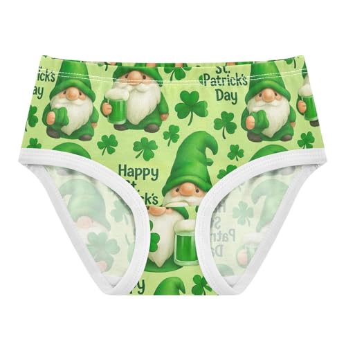 Cute Gnomes Shamrock Green Little Girl Panties Toddler Girls Underwear Cotton Animal Undies Kids Briefs 2t