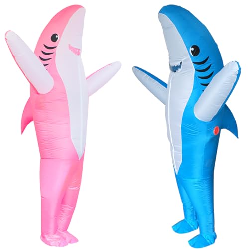 Poptrend Adults Inflatable Halloween Costumes Blow Up Shark Costume for Halloween, Birthday Gift Cos...