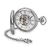 Produktbild Hermann Jäckle Ettlingen Stilvolle und Elegante Taschenuhr mit skelettiertem Uhrwerk & Handaufzug I Mineralglas | Qualitätshandwerk mit Kette und Reiseetui