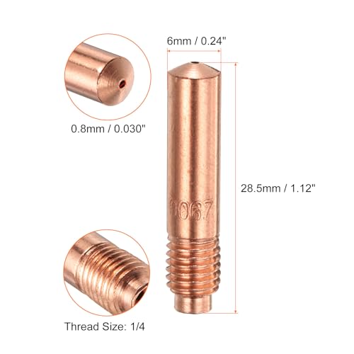 sourcing map 12pcs Mig Welder Tips 0.035" Copper MIG Welding Contact Tips 11-35(0.035") Welding Gun Replacement Accessories for Magnum 100L Mini MIG Welding Gun
