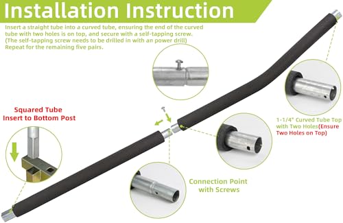Image of Trampoline Poles Replacement for Skywalker Or Jumpzylla,Galvanized Trampoline Enclosure Pole for Skywalker or Jumpzylla,Replace Parts#4201 4202 4135 OR for Jumpzylla 8ft 10ft&12ft 14ft