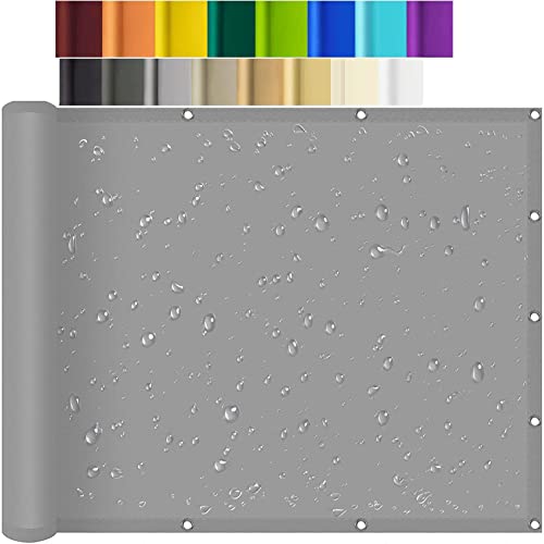 Voile d'ombrage rectangulaire 4.5x5.5m gris clair imperméable anti-UV