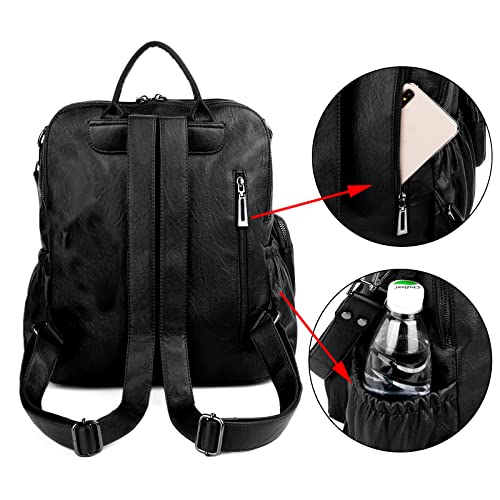Image of Uromee Travel Backpack Purse for Women Vegan Leather Ladies Fashion Tassel Shoulder Bag Convertible with Pouch