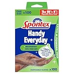 Spontex 100 Handy Multipurpose Disposable Gloves | One Size | 100% Food Safe