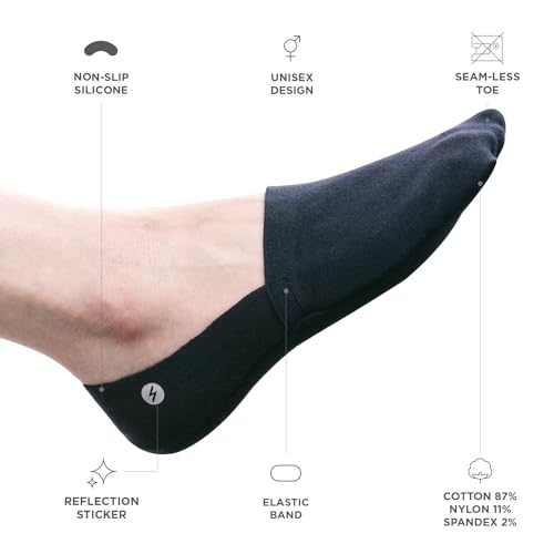 Image of Storm Empire No Show Socks 3 Pairs for Women and Men, Non Slip, Low Cut Liner, Invisible, Loafer, Sneaker, Flats, Boat Socks