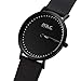 Imagen de POLE Watches Reloj de Pulsera Analógico Monoaguja de Cuarzo para Hombre Esfera Negra y Correa de Cuero Negro Modelo Classic Raven C-1002NE-NE07