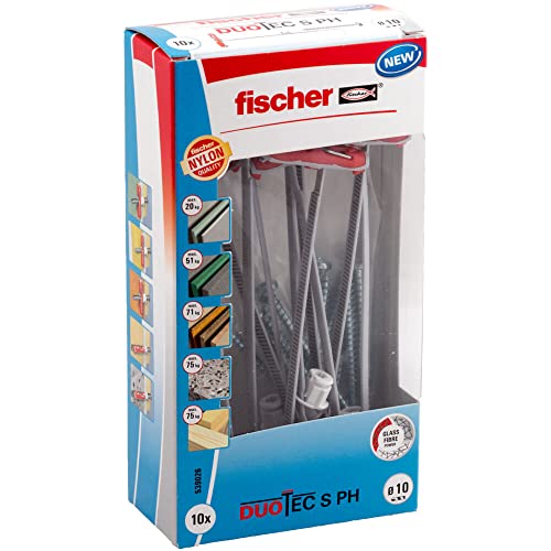 fischer - Cheville à bascule en nylon spéciale plafond DuoTec 10 avec vis à tête cylindrique bombée / Boite de 10