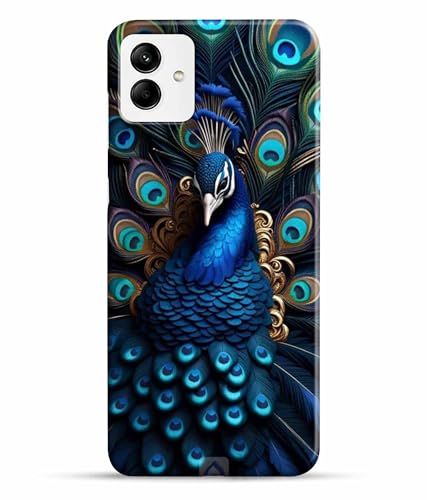 Image of Printed Hard Back Case Cover & Compatible for Samsung Galaxy M13 5G | Samsung M13 5G | Peacock Vector Art (Multicolor) - D1206