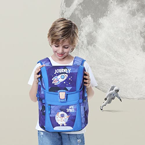 Sunveno Toddler Backpack Lightweight Reduction Spine Protection Backpack Schoolbag For Primary School Kids (Space Blue) Large #TOP5