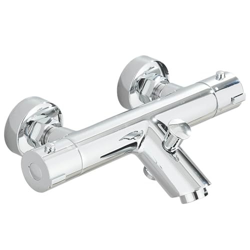 Badewannenarmatur mit Thermostat Duscharmatur Aufputz Mischbatterie Badewanne Thermostat Chrom,Duscharmaturen Thermostat Armatur Badewanne mit 38 °C Sicherheitstaste