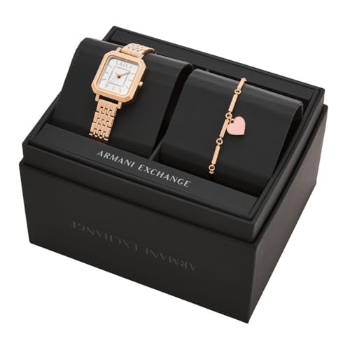 Image of Armani Exchange A|X Women's Watch, Square Three-Hand Stainless Steel Watch for Women