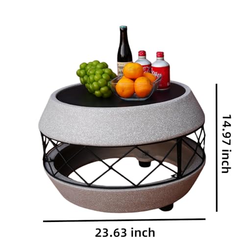 Image of Wood Burning Concrete Outdoor Fire Pit (Round 1) | Brand:Loomdeen,BBQ Grill Firepit ,Fire Pit Table,MGO Concrete Base,Patio Garden Backyard,Outdoor Gatherings,