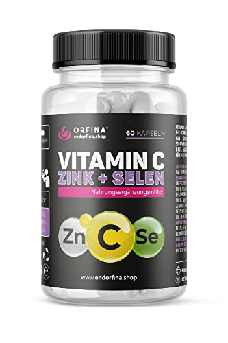 Endorfina, Vitamin C Zink + Selen 60 Kapseln, Natürliche Nahrungsergänzung, Sport und Gesundheit Cover