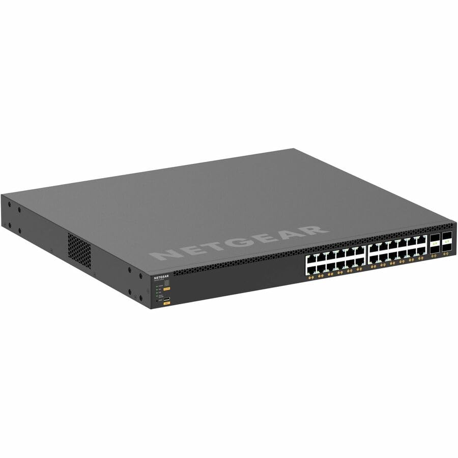 Image of NETGEAR AV Line M4350-24X4V 28 Port Switch XSM4328CV-TAANES | L3 Managed Stackable | 24x10G PoE+ | 4x25G SFP28 | Rack-Mountable | Cloud Care's 3 Year Warranty SupportPlus Included