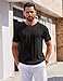 COOFANDY Mens Shirts Summer Short Sleeve Crew Neck Dress T Shirts Casual Tshirt Vacation Beach Tee Black