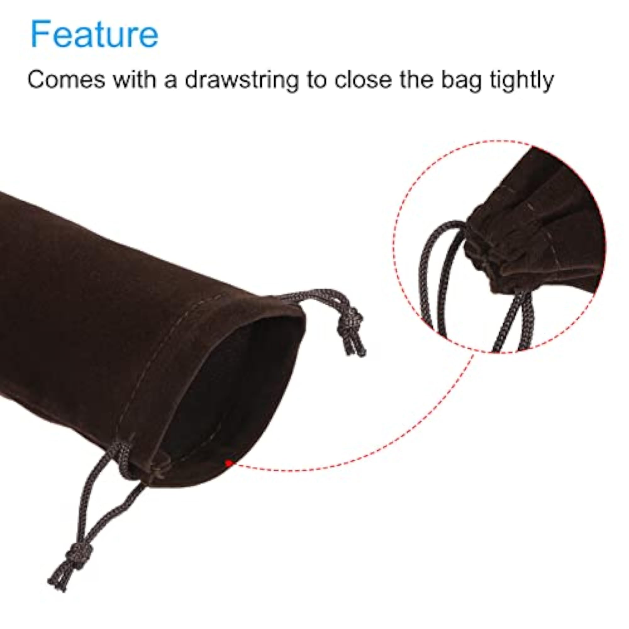 30x20cm Microfiber Pouch, 2Pcs Soft Storage Drawstring Gift Bag for Glasses