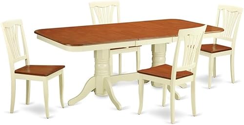 Miniatura 8 de East West Furniture NAAV7-SBR-LC - Juego de mesa y sillas de cocina de 7 piezas consta de una mesa de comedor rectangular con hojas de mariposa y 6