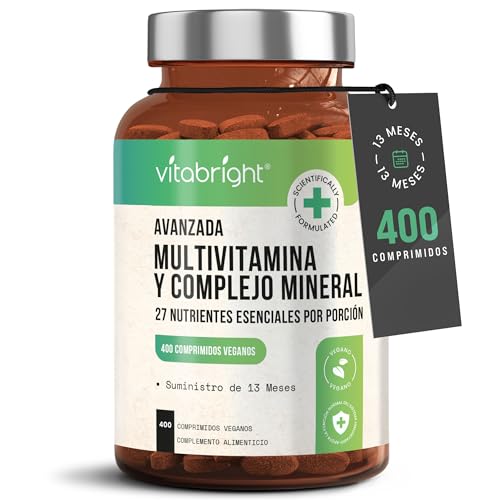 Multivitaminas e minerais - 400 comprimidos veganos de multivitaminas - fornecimento de 13 meses - 27 vitaminas e minerais essenciais para mulheres e homens - Keto amigável - fabricado no RU