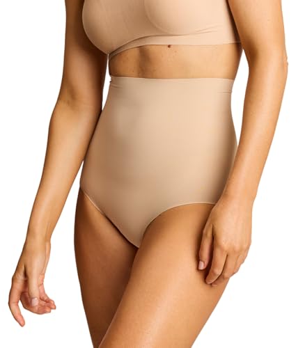 commando Classic Control Brief | Light Compression Shapewear | Raw-Cut Edges | Seamless Invisible Finish | Luxe Microfiber | Beige, Large