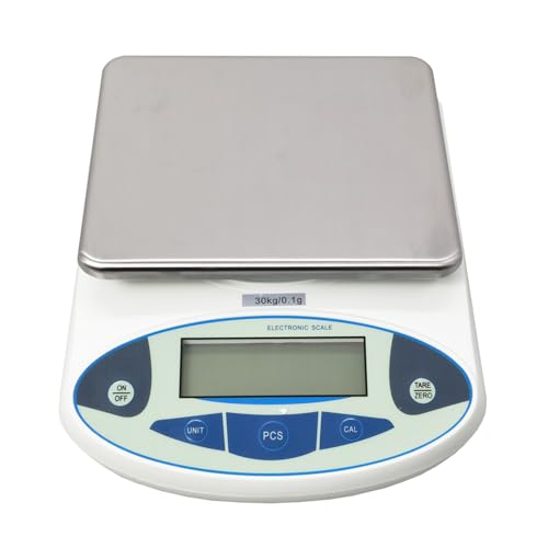 HQHAOTWU Lab Scale 30kgx0.1g High Precision Electronic Analytical Balance 0.1g Digital Scientific Lab Electronic Scale for Weighing Jewelry, Laboratory, Kitchen
