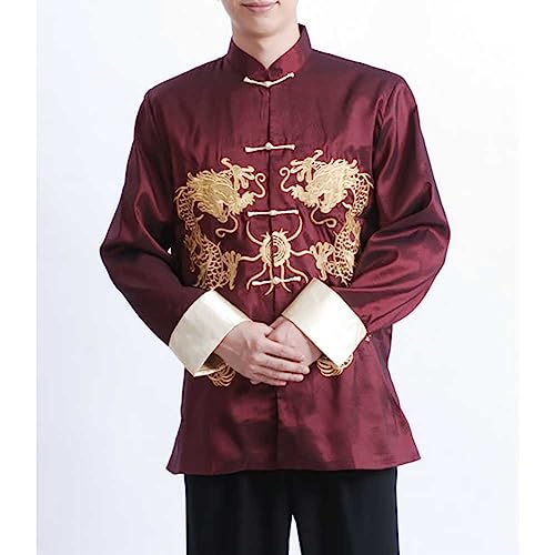 Chinese Style Wedding Long Cheongsam Robe Tang Suit Men Mandarin Collar Martial Arts Kung Fu Hanfu Uniform2