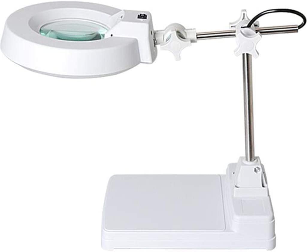 Lampa powiększająca biurkowa 2w1 ze światłem LED Regulowane ramię Lampa powiększająca HD Lekka soczewka powiększająca Składana lupa dla osób starszych Czytaj Inżynieria elektroniczna / 10X Ciekawe