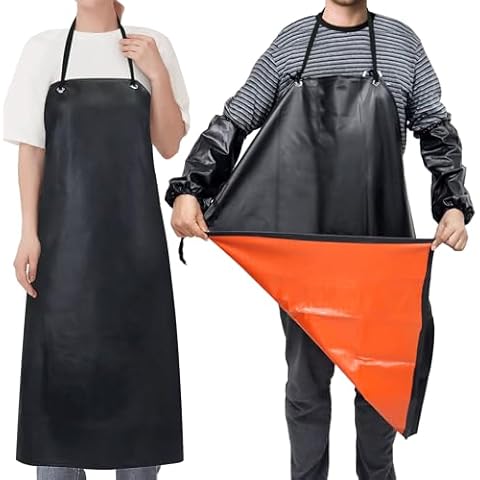 Baanfly 43" Waterproof Leather Apron with Sleeves Cover