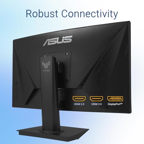 Image of ASUS 24 inch Curved Monitor, FHD 1080p, 180Hz Refresh Rate, VA Panel, 1ms MPRT, DCI-P3 90%, FreeSync, Extreme Low Motion Blur Sync, HDMI & DisplayPort, Eye Care, VESA Mountable for Office and Gaming