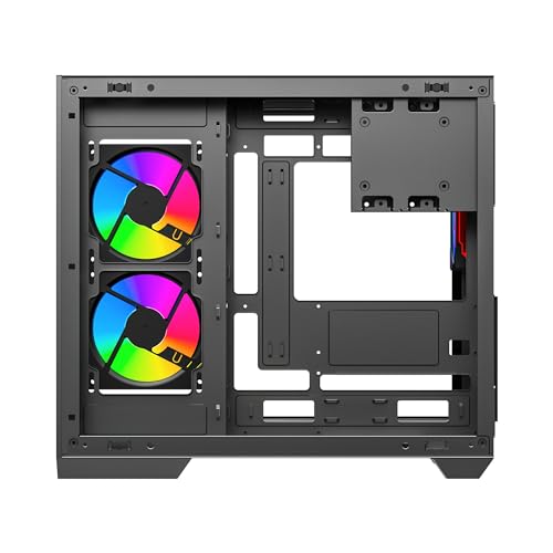 Image of Ant Esports Crystal X4 Mid-Tower High End Computer Case /Gaming Cabinet - Grey | Dual Chamber Design with Panoramic Glass and USB Type-C | Support ATX, Micro-ATX, Mini-ITX | Pre-Installed 3 ARGB Fans