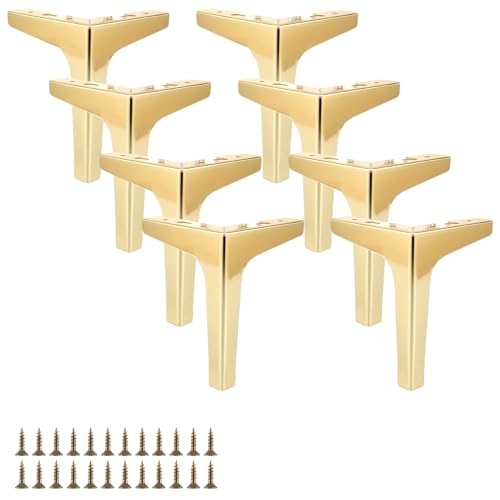 Patas doradas para sofá de 17 cm: diseño triangular de alta resistencia con tornillos 2