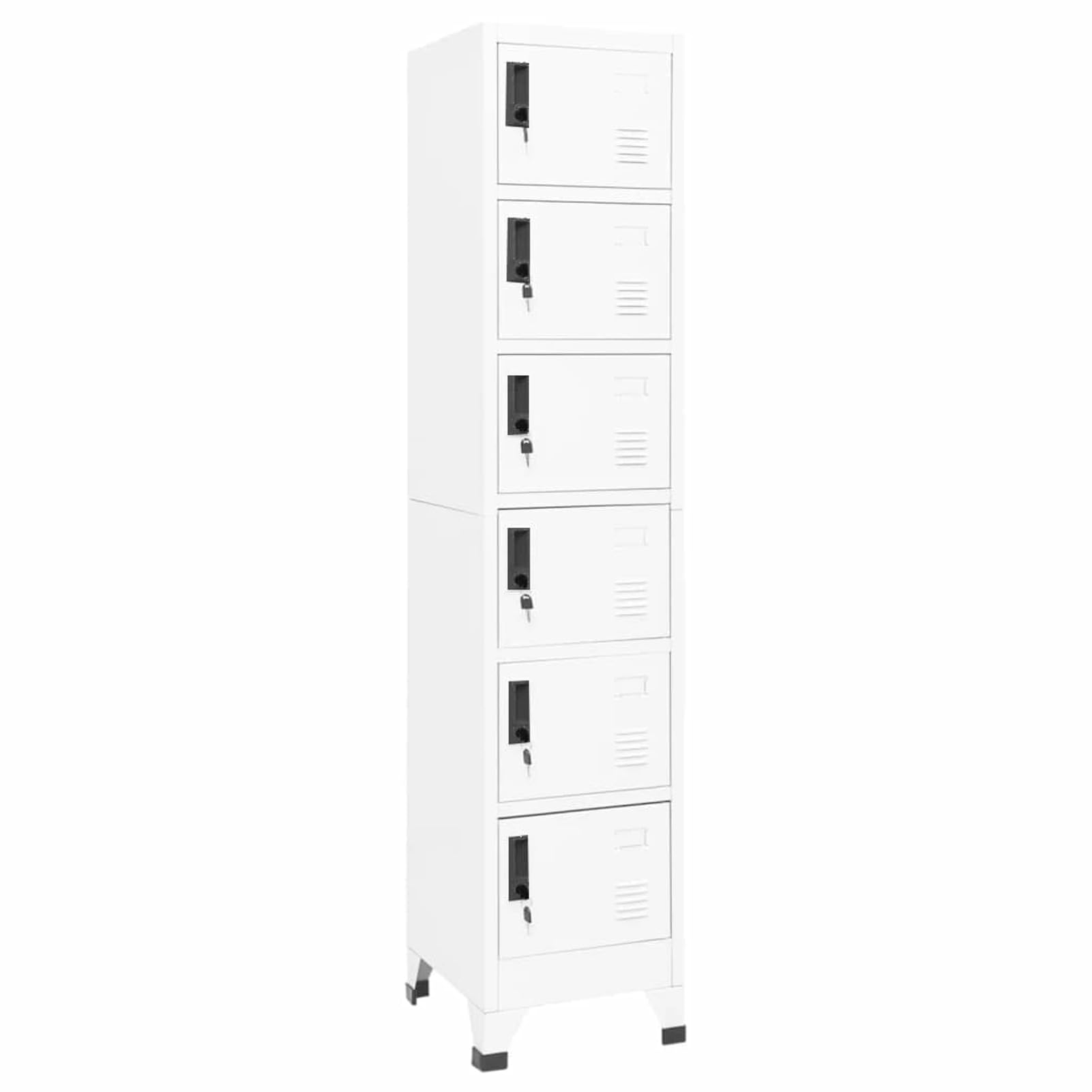 Armoire à casiers Blanc 38x40x180 cm Acier,Armoire Metal,Meuble Garage,Armoire Rangement