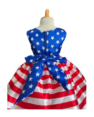 4th of July Patriotic 4th Of July Independence Day Red White Blue Pageant Stars & Stripes Holiday Knee Length Dress3