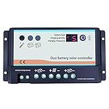  EPEVER Solar Laderegler 12V 24V Solarladeregler für 2 Batterien 10A 20A Solarregler Wohnmobile und Boote geeignets