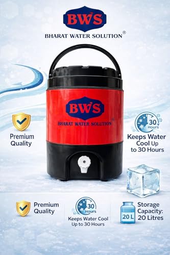 Image of Aqua Cool Water Jug | Long-Lasting Cooling up to 30 Hours | Heavy-Duty Insulated Water Container | BPA-Free Plastic | Leak-Proof Design | Red | 20 litres