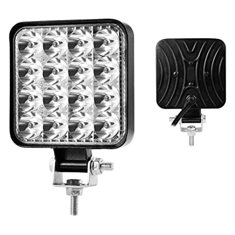 Sararoom 48W LED work lights, 1650LM 6500K Flood work lights Square Driving Light, IP65 waterproof fog lights for jeep, off road, truck, car, motorcycle Cover