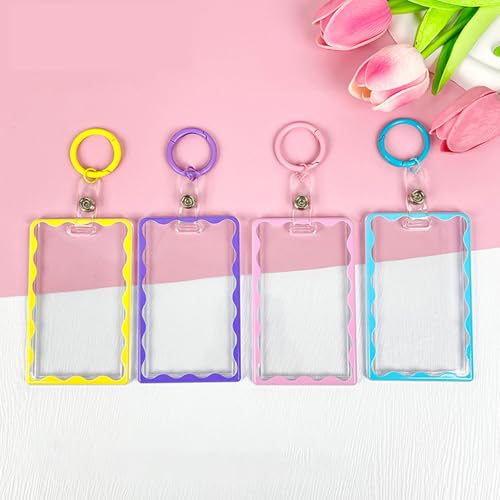 Card Holder，Card Display Holder Keychain Acrylic Protecting and Organizing Your Important Cards Transparent Designs for Students4