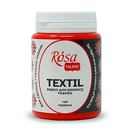 Krevo Art Stofffarbe rot, Textilfarbe, 80 ml rote Stoffmalfarbe waschmaschinenfest für helle und dunkle Stoffe, Einfaches auftragen und leichte Fixierung Cover