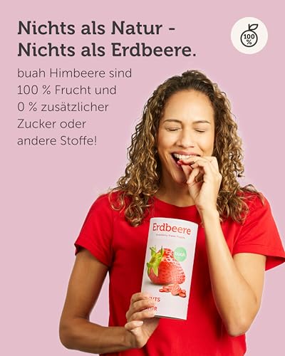 BUAH® Gefriergetrocknete Erdbeeren | Erdbeer Chips Als Snack Oder Für Smoothies | Idealer Süßigkeiten Ersatz | Vegan & ohne Zuckerzusatz | 96g – Bild 3